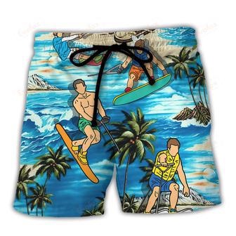 Waterskiing Some Old Men Take Naps Real Old Men Go Water Skiing Beach Short | Newhawaiianshirts AU