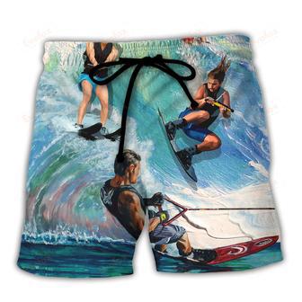 Waterskiing Water Ski to Burn Off The Crazy Waterskiing Lover Beach Short | Newhawaiianshirts AU