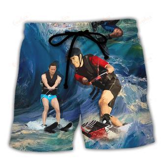 Waterskiing You Dont Stop Water Skiing When You Get Old Lover Water Skier Beach Short | Newhawaiianshirts UK