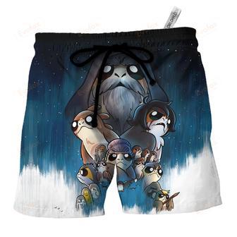 We Must Say Our Goodbye To Our Porgs Friends Beach Short | Newhawaiianshirts CA