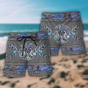 Wicca Mystery Spirit Triple Moon Witch Beach Short | Newhawaiianshirts AU