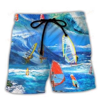 Windsurfing Don't Be Jealous Just Because You Can't Surf Like Me Beach Short | Newhawaiianshirts