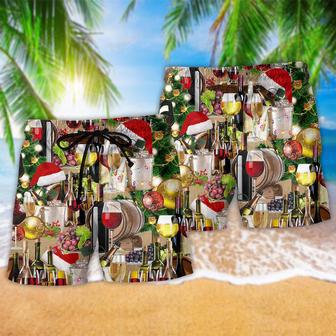 Wine For A Christmas Night Grape Beach Short | Newhawaiianshirts DE