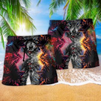 Wolf Loves Darkness Mysterious Beach Short | Newhawaiianshirts CA