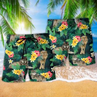 Wolf Tropical Floral Summer Vibes Beach Short | Newhawaiianshirts AU