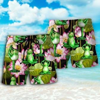 Yoga Frog And Lotus Tropical Beach Short | Newhawaiianshirts