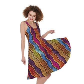 Afro Ethnic Inspired Print Sleeveless Knee Length Dress | Newhawaiianshirts AU