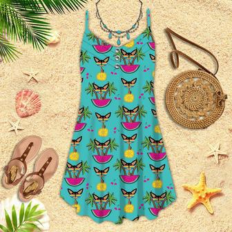 Aloha Chihuahua On Tropical Island Spaghetti Strap Summer Dress | Newhawaiianshirts DE