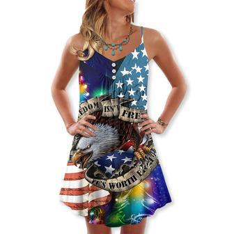 America Freedom Merry Christmas - V-Neck Sleeveless Cami Dress | Newhawaiianshirts CA