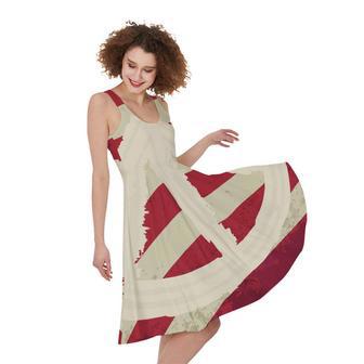 American Peace Flag Print Sleeveless Knee Length Dress | Newhawaiianshirts