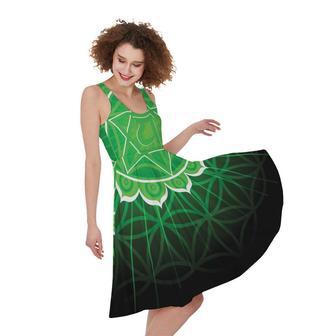 Anahata Chakra Spiritual Print Sleeveless Knee Length Dress | Newhawaiianshirts CA