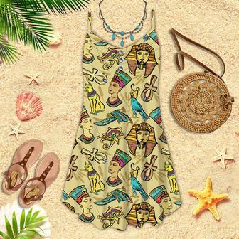 Ancient Egypt Classic Flash Tattoo Style Spaghetti Strap Summer Dress | Newhawaiianshirts AU