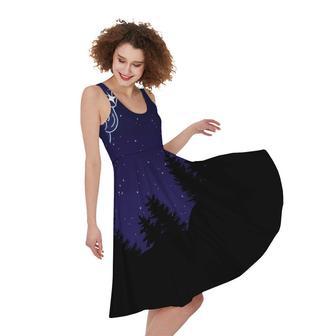 Aquarius Constellation Print Sleeveless Knee Length Dress | Newhawaiianshirts AU