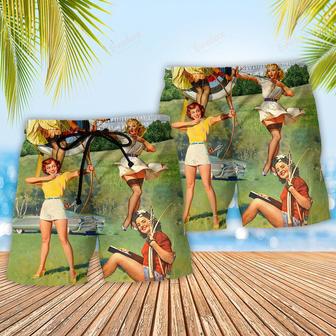 Archery Tournaments Pinup Girls Beach Short | Newhawaiianshirts CA