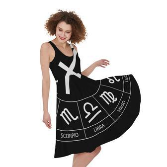 Astrology Sagittarius Sign Print Sleeveless Knee Length Dress | Newhawaiianshirts AU