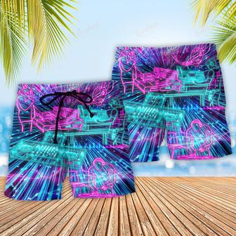 Audio Engineer Neon Style Beach Short | Newhawaiianshirts CA