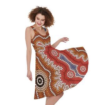 Australian Aboriginal Art Print Sleeveless Knee Length Dress | Newhawaiianshirts DE