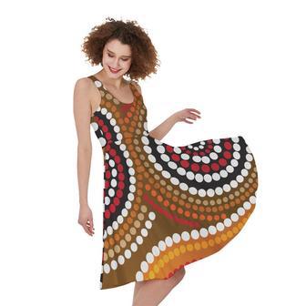 Australian Aboriginal Dot Print Sleeveless Knee Length Dress | Newhawaiianshirts DE