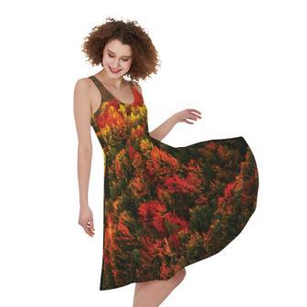 Autumn Mountain Print Sleeveless Knee Length Dress | Newhawaiianshirts UK