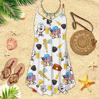 Baseball And Beer Spaghetti Strap Summer Dress | Newhawaiianshirts DE