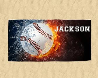 Baseball Design Personalized Beach Towels Adults Kids Unique Design | Newhawaiianshirts UK