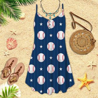 Baseball Sport Spaghetti Strap Summer Dress | Newhawaiianshirts DE