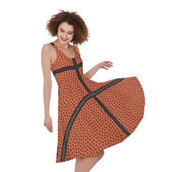 Basketball Ball Print Sleeveless Knee Length Dress | Newhawaiianshirts UK