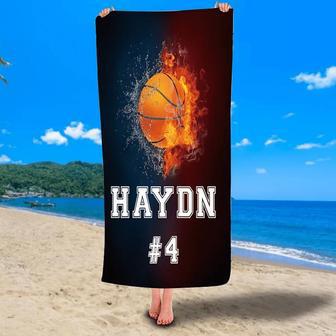 Basketball Design Personalized Beach Towels Adults Kids Unique Fun | Newhawaiianshirts AU