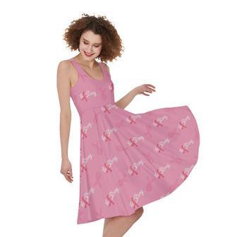 Be Strong Breast Cancer Pattern Print Sleeveless Knee Length Dress | Newhawaiianshirts CA