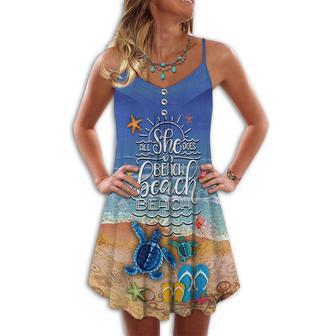 Beach All She Love With Turtle - Summer Dress | Newhawaiianshirts AU