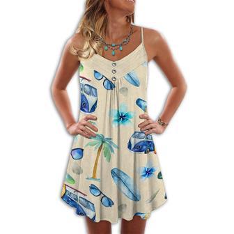 Beach Vibe With Palm And Sun Glass - Summer Dress | Newhawaiianshirts AU