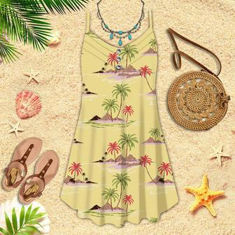 Beautiful Tropical Island Spaghetti Strap Summer Dress | Newhawaiianshirts UK