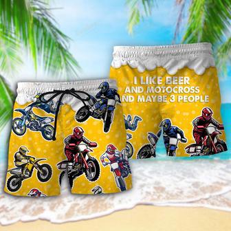 Beer I Like Beer And Motocross Style- Beach Short | Newhawaiianshirts CA