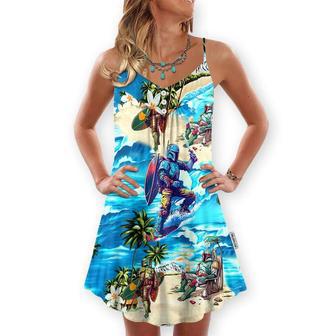 Boba Fett Star Wars Surfing - V-Neck Sleeveless Cami Dress | Newhawaiianshirts CA