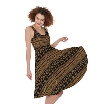 Boho Ethnic Pattern Print Sleeveless Knee Length Dress | Newhawaiianshirts AU