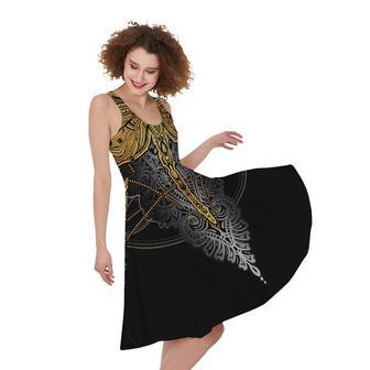 Boho Spiritual Dragonfly Print Sleeveless Knee Length Dress | Newhawaiianshirts AU