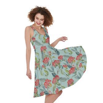 Bouvardia Pattern Print Sleeveless Knee Length Dress | Newhawaiianshirts DE