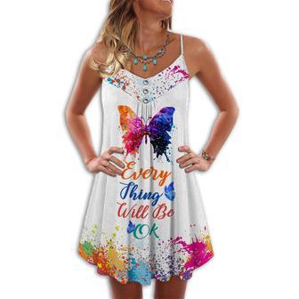 Butterfly Everything Will Be Ok - Summer Dress | Newhawaiianshirts UK