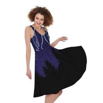 Cancer Constellation Print Sleeveless Knee Length Dress | Newhawaiianshirts UK