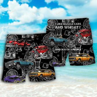 Car I Like Muscle Cars And Whiskey Beach Short | Newhawaiianshirts CA