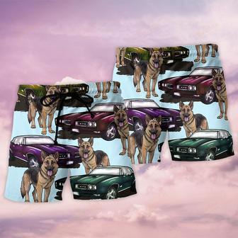 Car Muscle Car And Dog Beach Short | Newhawaiianshirts UK