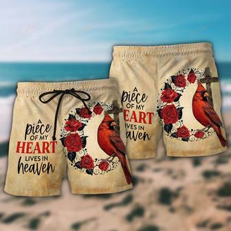 Cardinal A Big Piece Of My Heart Lives In Heaven Beach Short | Newhawaiianshirts CA