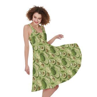 Cartoon Avocado Pattern Print Sleeveless Knee Length Dress | Newhawaiianshirts AU