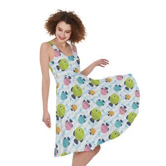 Cartoon Fish Pattern Print Sleeveless Knee Length Dress | Newhawaiianshirts CA