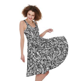 Cartoon Mechanic Pattern Print Sleeveless Knee Length Dress | Newhawaiianshirts AU