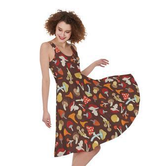 Cartoon Mushroom Pattern Print Sleeveless Knee Length Dress | Newhawaiianshirts