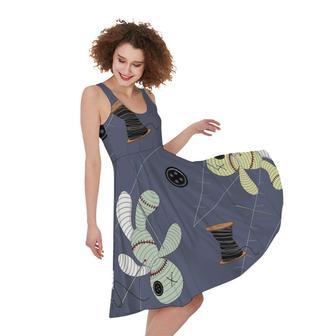 Cartoon Voodoo Doll Print Sleeveless Knee Length Dress | Newhawaiianshirts AU