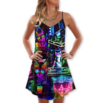 Cat Dj Cool Life - V-Neck Sleeveless Cami Dress | Newhawaiianshirts CA