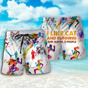 Cat I Like Cat And Running Beach Short | Newhawaiianshirts DE