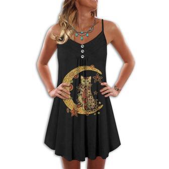 Cat Love Summer Vibes On The Moon - Summer Dress | Newhawaiianshirts CA